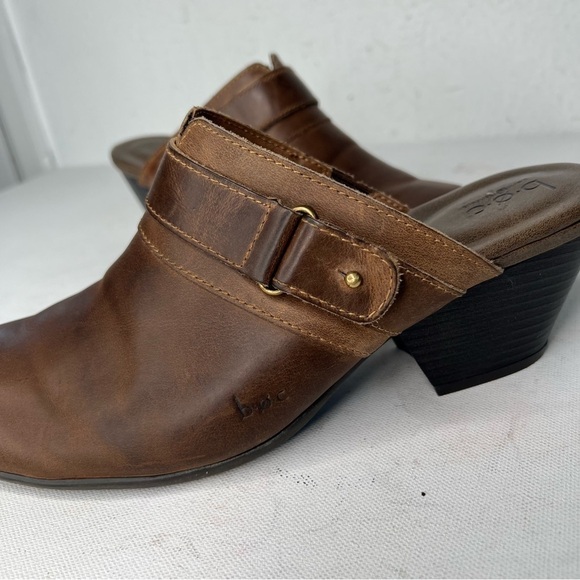 b.o.c. Brown buckle strap slip on leather mules - Picture 5 of 8